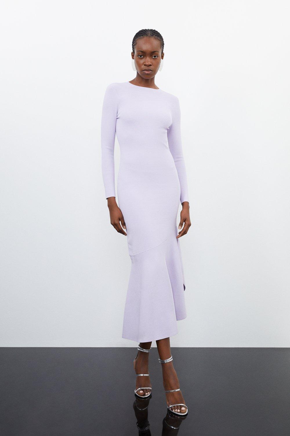 цена Асимметричное платье макси премиум-класса с драпировкой Karen Millen, фиолетовый