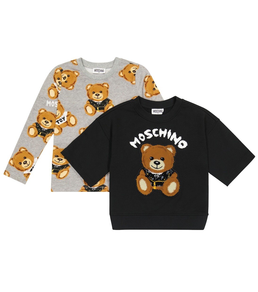 

Хлопковая толстовка и футболка Moschino, серый