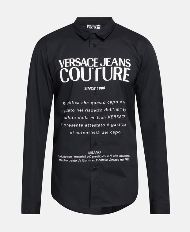 

Рубашка с длинными рукавами – стандартный крой. Versace Jeans Couture, черный