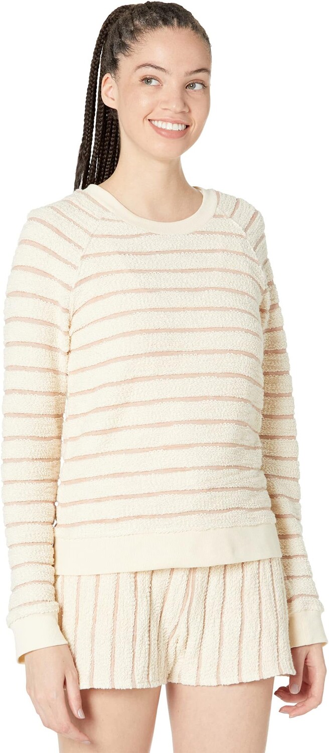 

Толстовка Striped Terry Crew Faherty, цвет Peach Cream Stripe