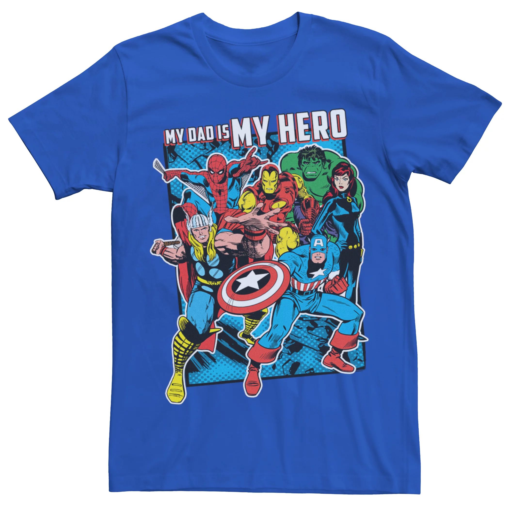 Мужская футболка с рисунком Marvel Avengers «Папа — мой герой» Licensed Character нв 553 папа мой герой