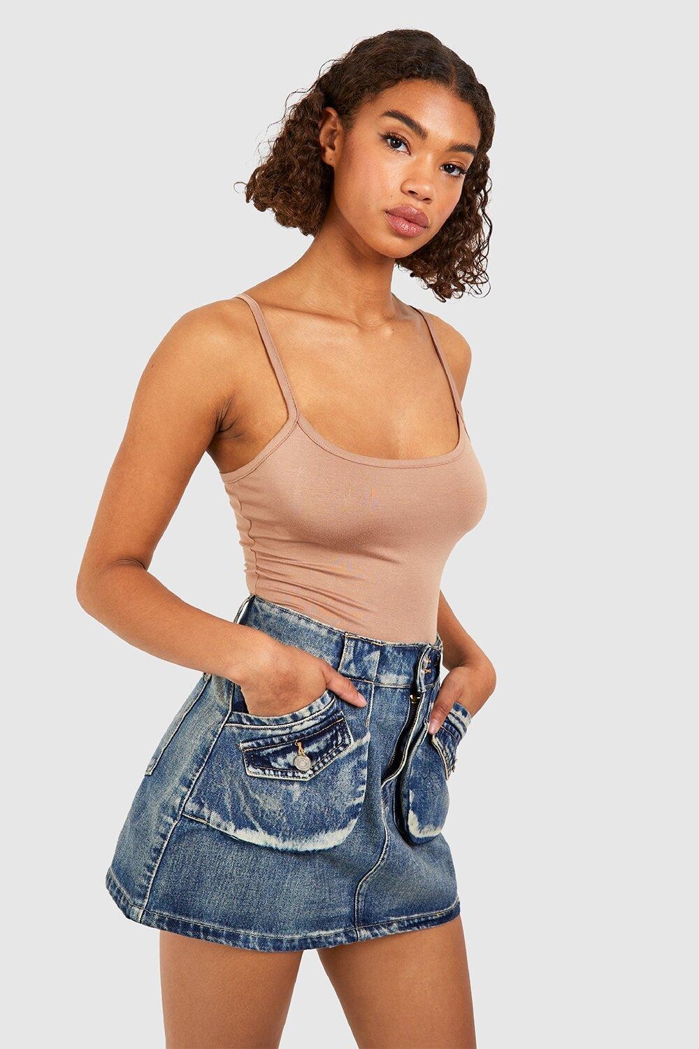 

Трикотажное боди из трикотажного джерси Boohoo, кэмел