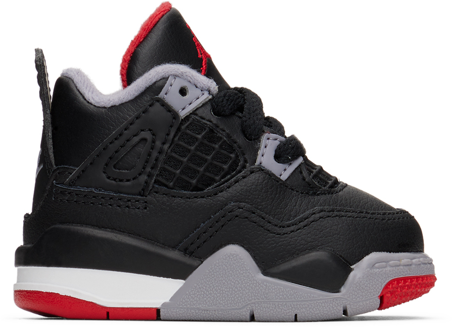 Детские черно-серые кроссовки Jordan 4 Retro Nike Jordan