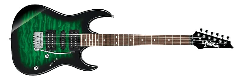 

Электрогитара Ibanez GRX70QA Right-Handed 6 String Electric Guitar - TEB-Transparent Emerald Burst