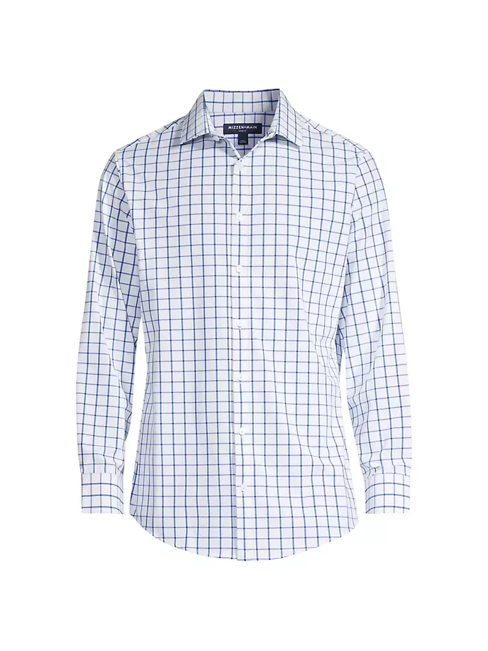 цена Рубашка на пуговицах в подветренную клетку в клетку Mizzen+Main, белый