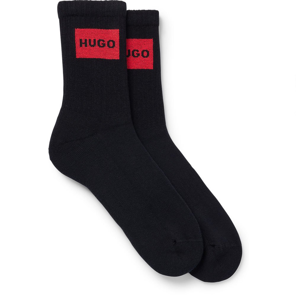 Носки HUGO Qs Rib Label Cc 2 шт, черный hugo носки 2p qs rib iconic 2 шт