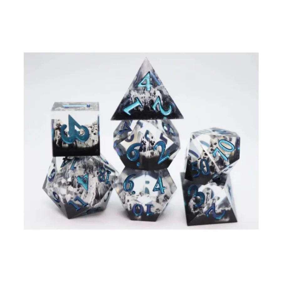 

Набор Sharp Edge Resin Poly — The Journey North с синим цветом (7), Dice Sets - Sharp Edge & Assorted (Foam Brain Games)