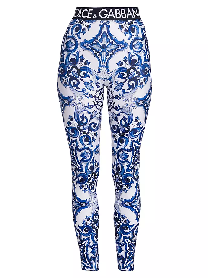 

Леггинсы Blu Mediterraneo с живописным логотипом Dolce&Gabbana, цвет maiolica