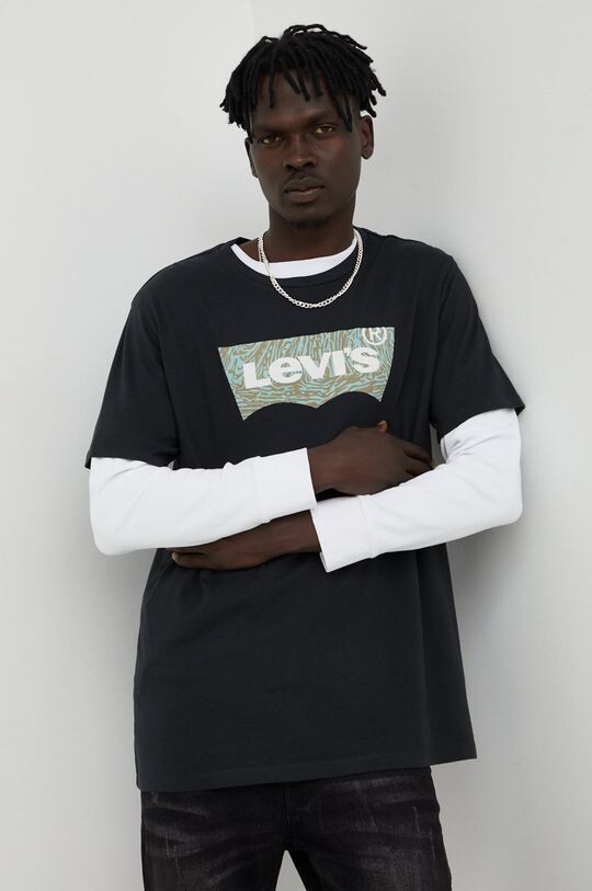

Хлопковая футболка Levi's, черный