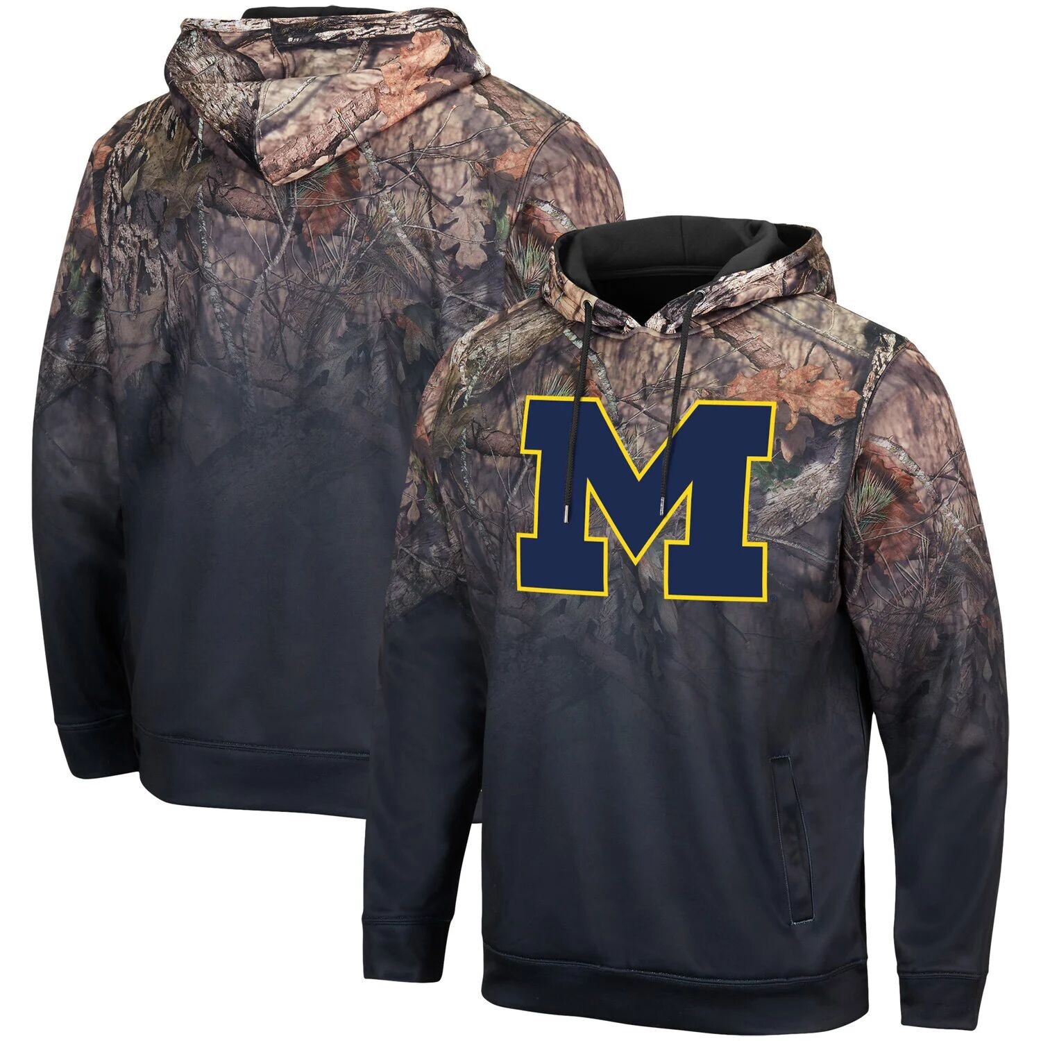 

Мужской пуловер с капюшоном Colosseum Black Michigan Wolverines Mossy Oak