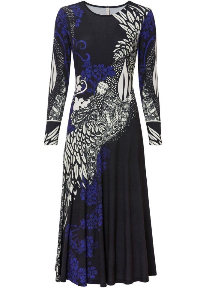Платье миди с сетчатой вставкой Bodyflirt Boutique, черный платье с сетчатой вставкой bodyflirt boutique синий