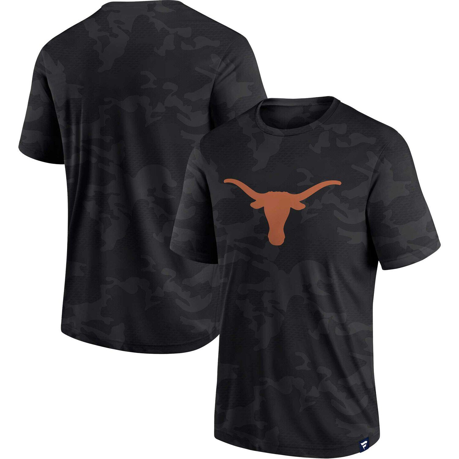 

Мужская черная фирменная футболка с камуфляжным логотипом Texas Longhorns Fanatics