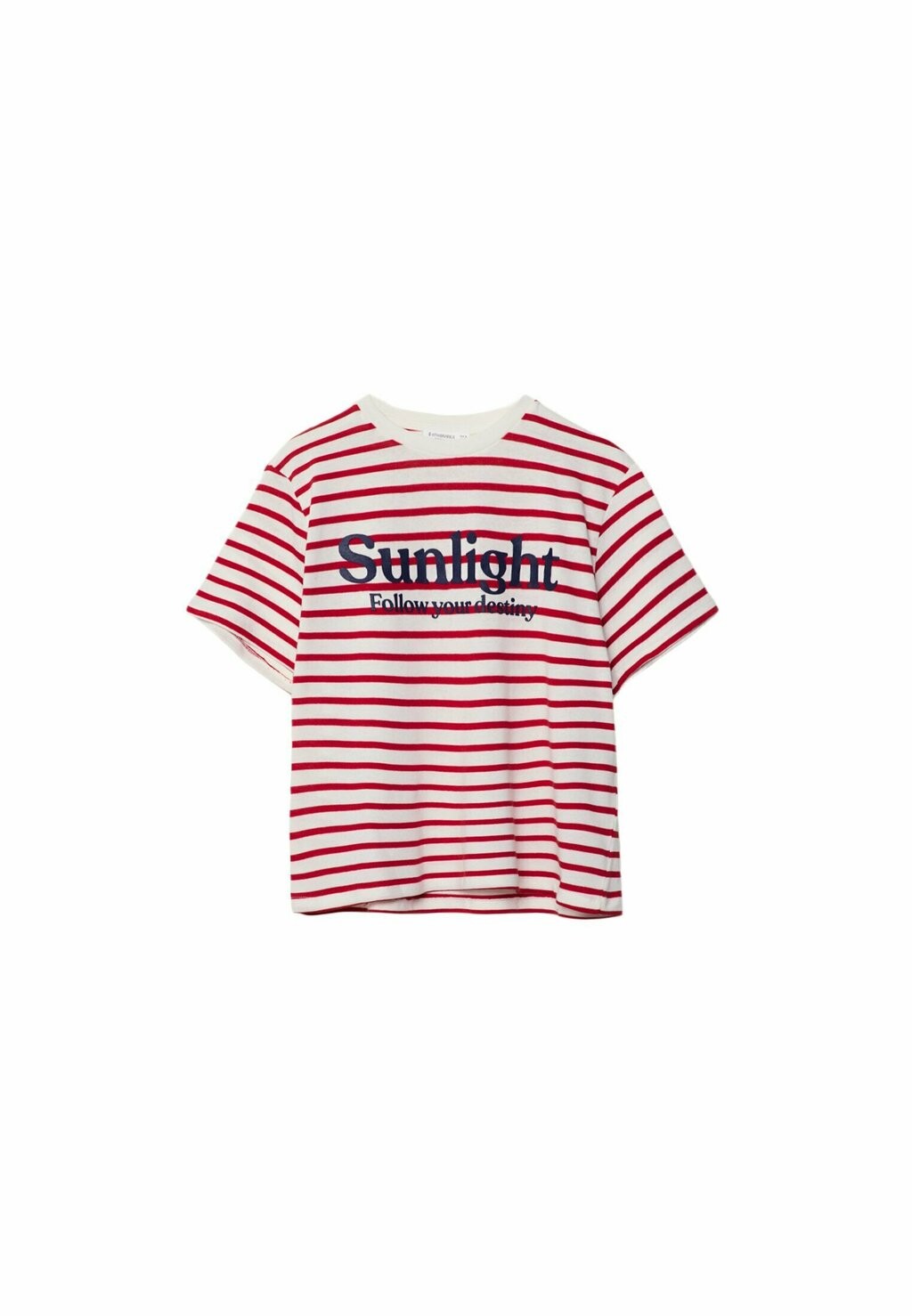 

Принт на футболке STRIPED WITH SLOGAN Stradivarius, красный