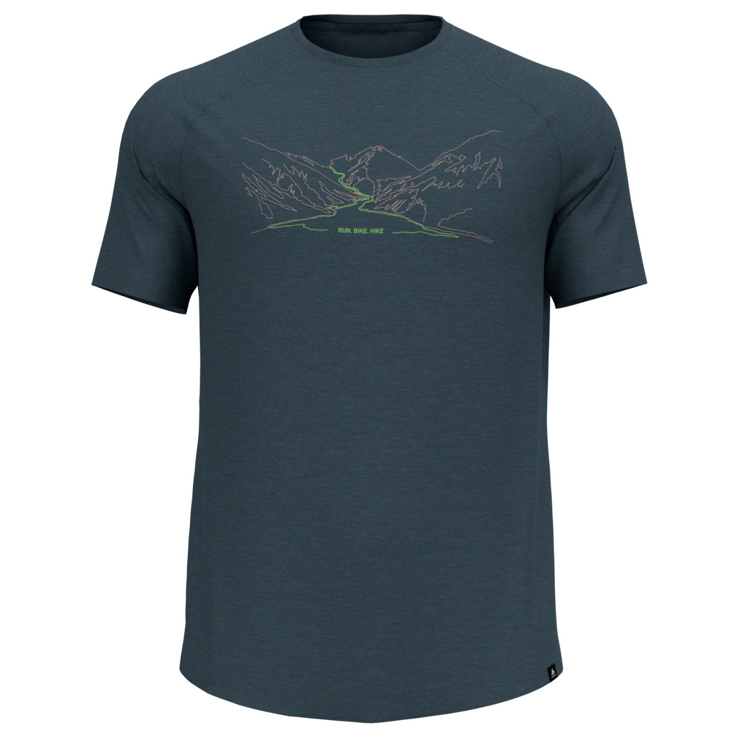 Рубашка из мериноса Odlo Ascent PW 130 Run Bike Hike Crew Neck S/S, цвет Dark Slate Melange