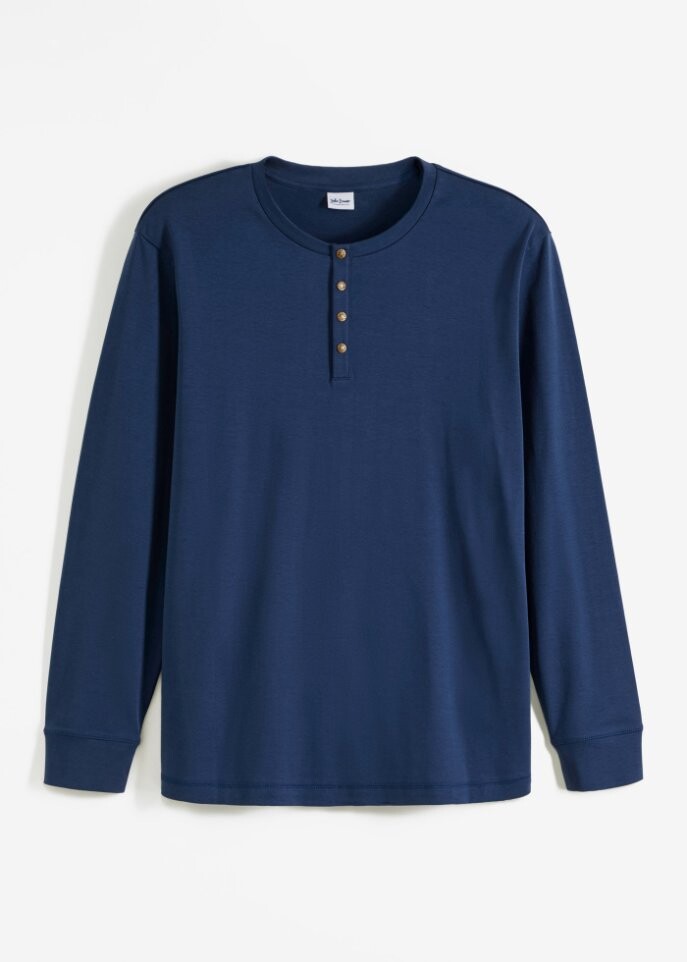 

Хенли рубашка с длинными рукавами John Baner Jeanswear, синий