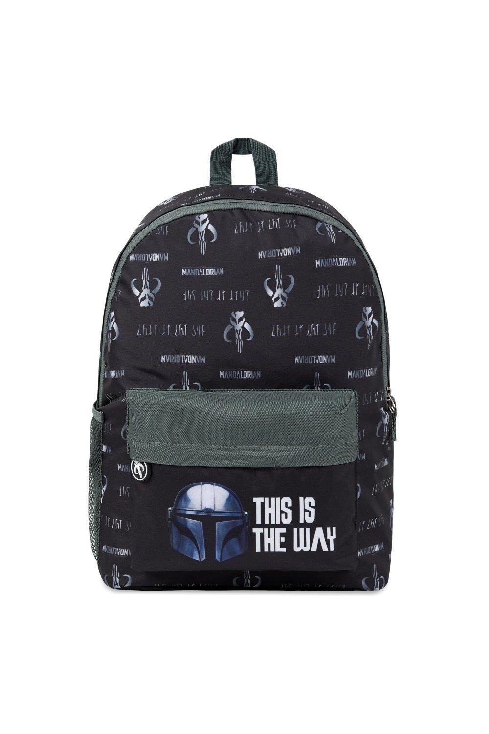 Мандалорская школьная сумка Star Wars, черный sanrio сумка kawaii плюшевая cinnamoroll полакко мягкая сумка наплечная сумка аниме мягкий рюкзак для девочек детские подарки