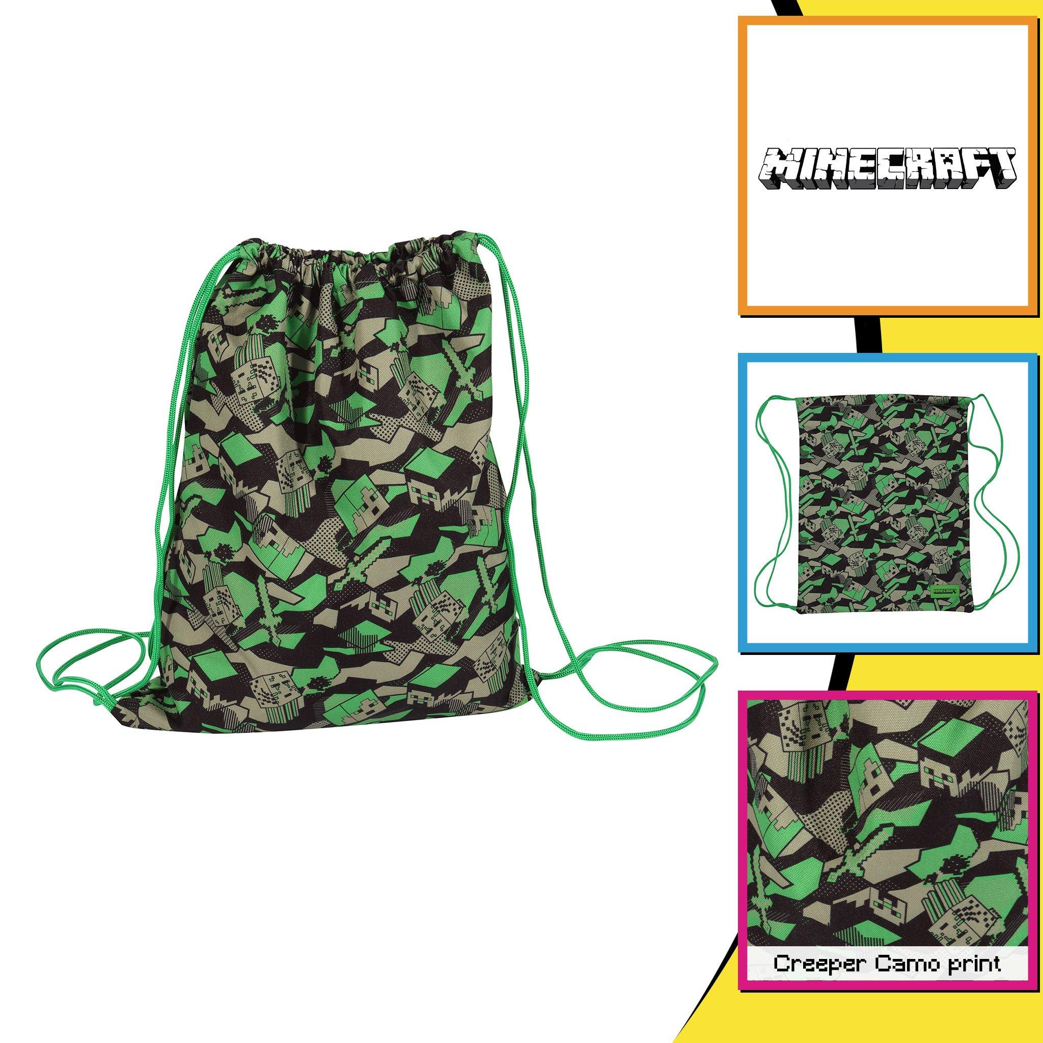 Спортивная сумка Gaming Creeper Minecraft, зеленый цена и фото