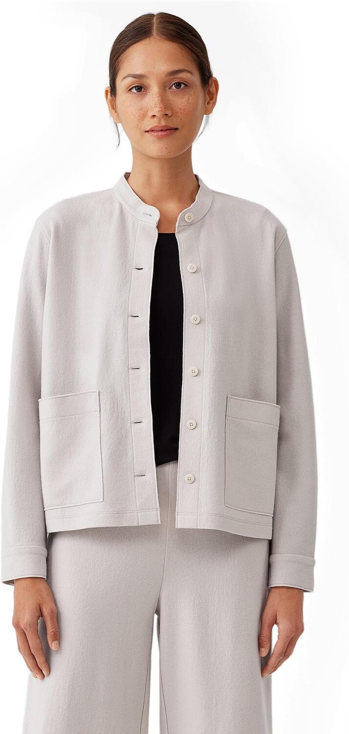 

Куртка с воротником-стойкой Eileen Fisher, цвет Chalk