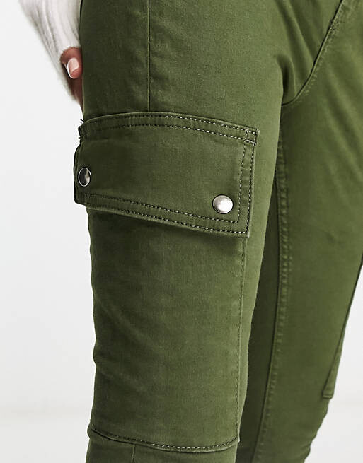 

Узкие брюки карго цвета хаки River Island