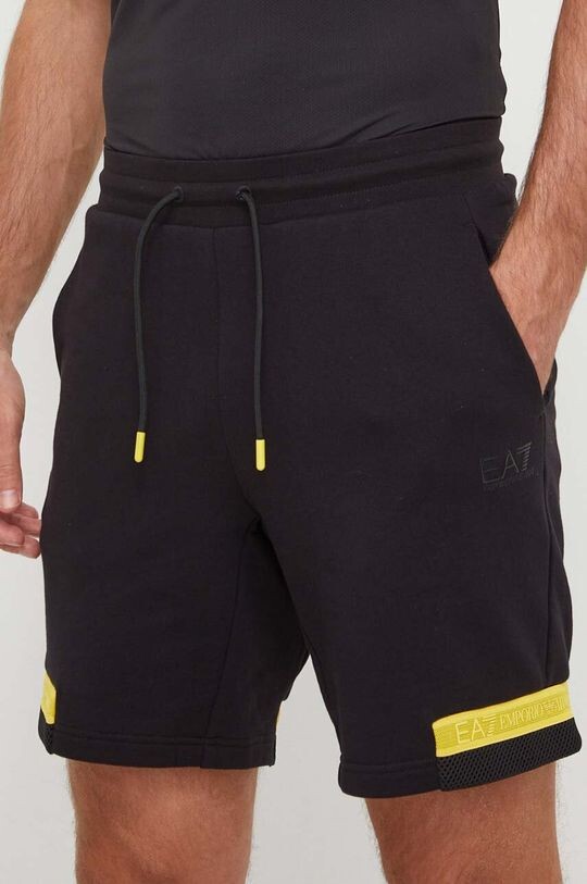 

Хлопковые шорты EA7 Emporio Armani, черный