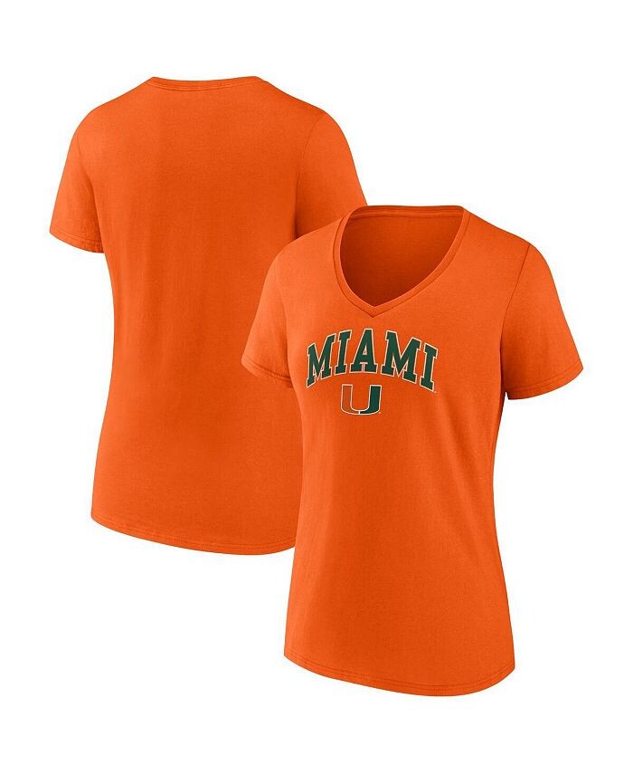 

Женская оранжевая футболка с v-образным вырезом с логотипом Miami Hurricanes Evergreen Campus Fanatics, оранжевый