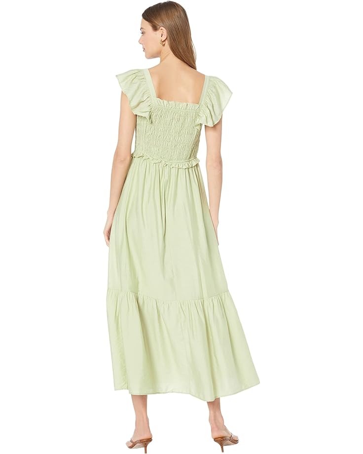 Платье MOON RIVER Flutter Sleeve Smocked Midi Dress, цвет Mint