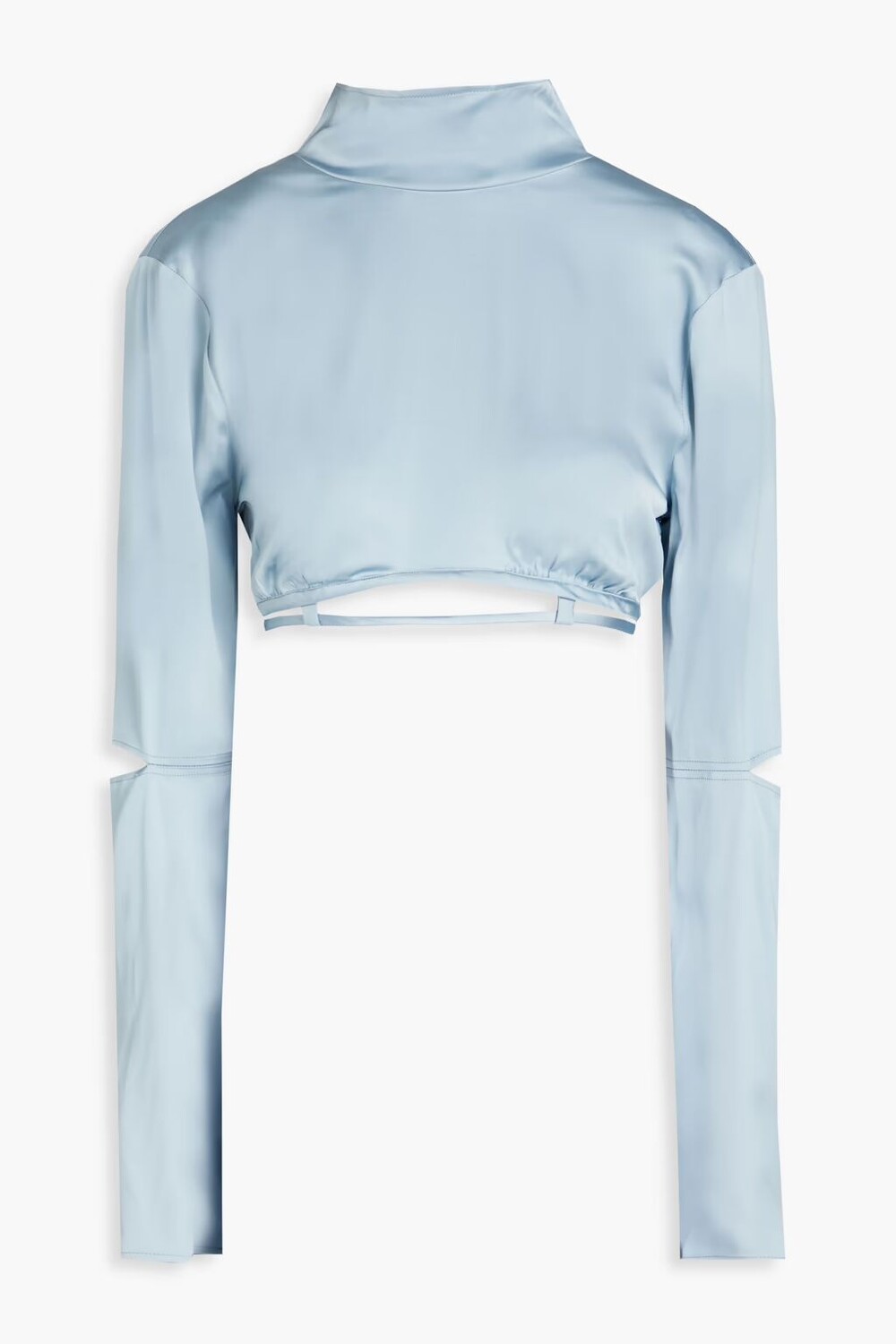 

Укороченный атласный топ Mentalo с вырезами Jacquemus, светло-синий