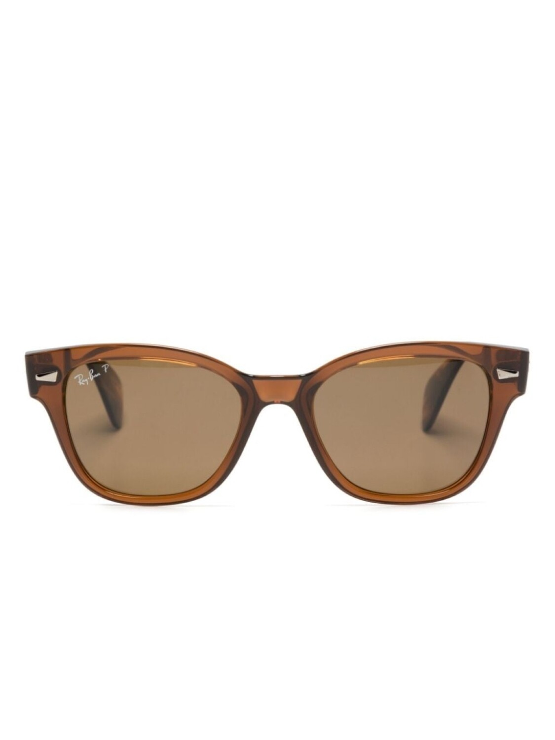

Ray-Ban солнцезащитные очки в квадратной оправе с логотипом, коричневый