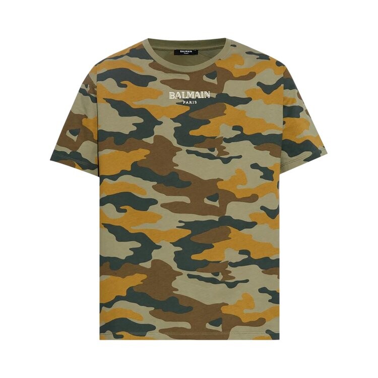 

Футболка Balmain Camouflage Print T-Shirt, зеленый