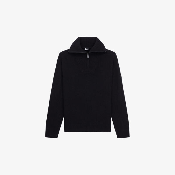 

Кардиган из смесовой шерсти с высоким воротником и застежкой-молнией The Kooples, черный