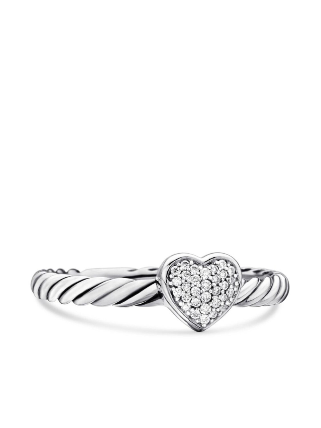 

Кольцо Cable Collectibles Heart Stack из стерлингового серебра с бриллиантами David Yurman, серебряный
