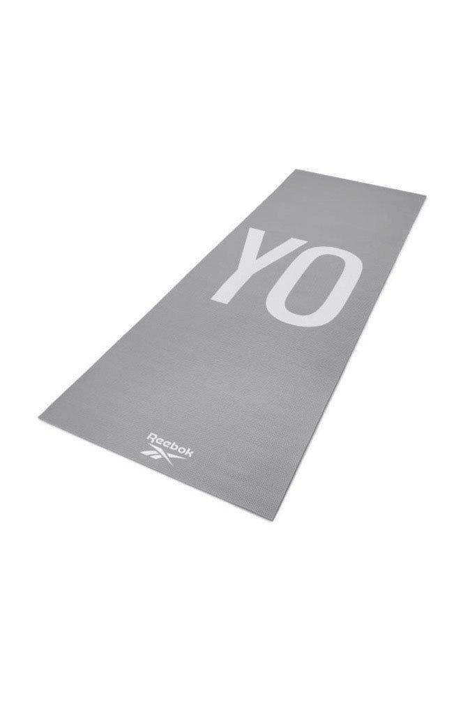 цена Двусторонний коврик для йоги Yo Ga толщиной 4 мм Reebok, серый