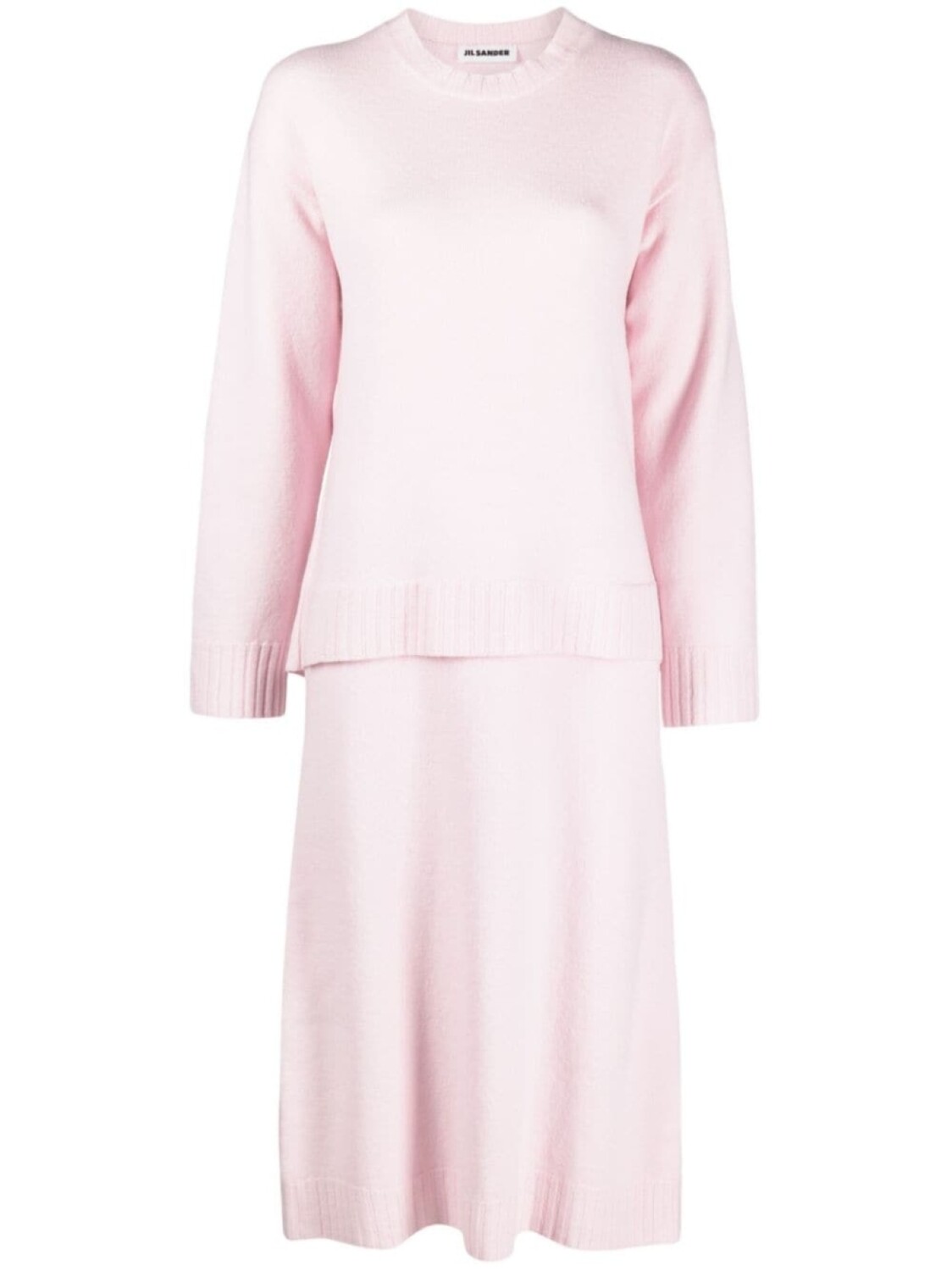 

Jil Sander шерстяное платье миди, розовый