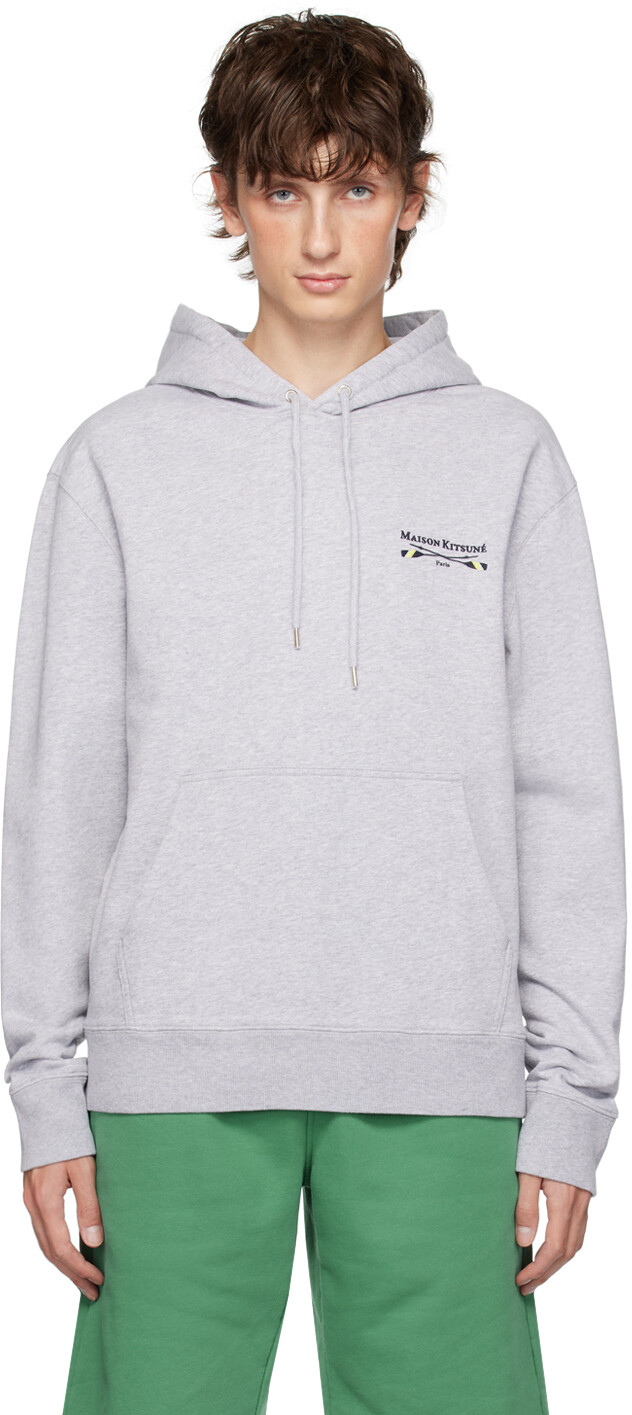 

Серый худи с вышивкой Maison Kitsune
