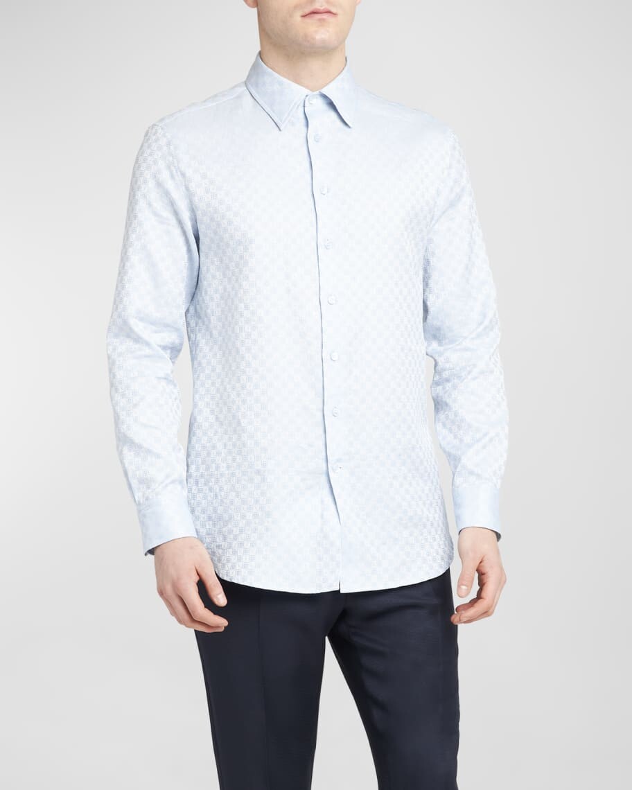 

Мужская жаккардовая спортивная рубашка Tonal Squares Etro