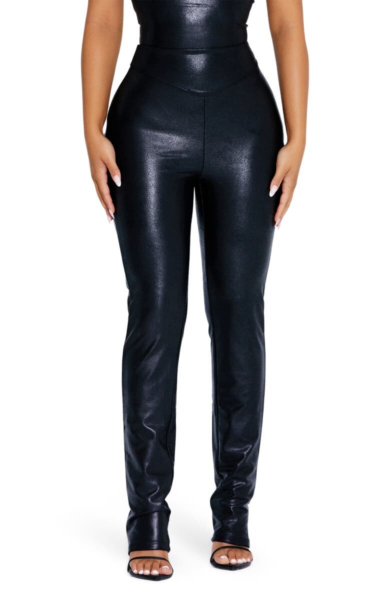 

Drippin to My Faux Leather Bootcut Pants NAKED WARDROBE, черный
