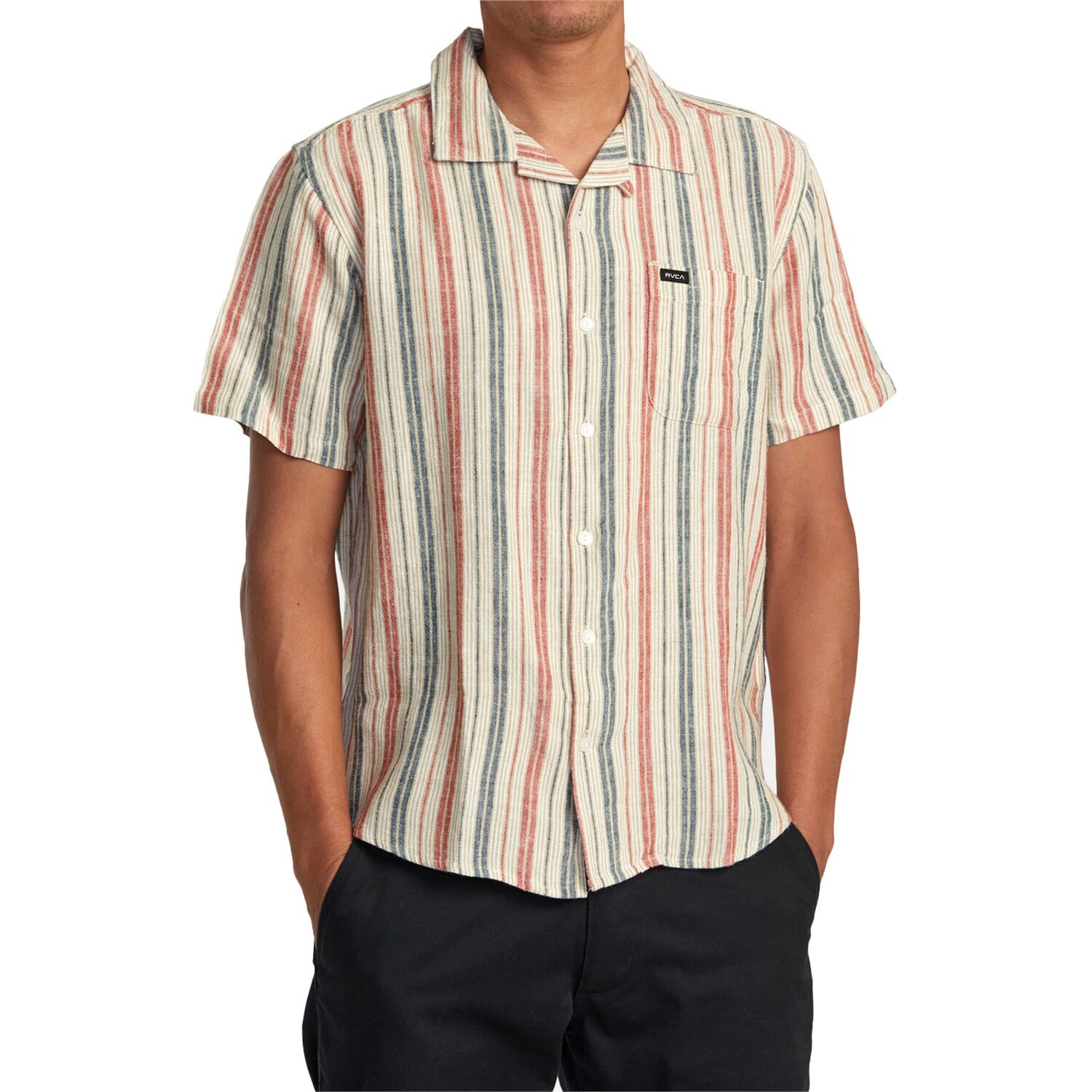 

Рубашка RVCA Satellite Stripe Short-Sleeve, хаки