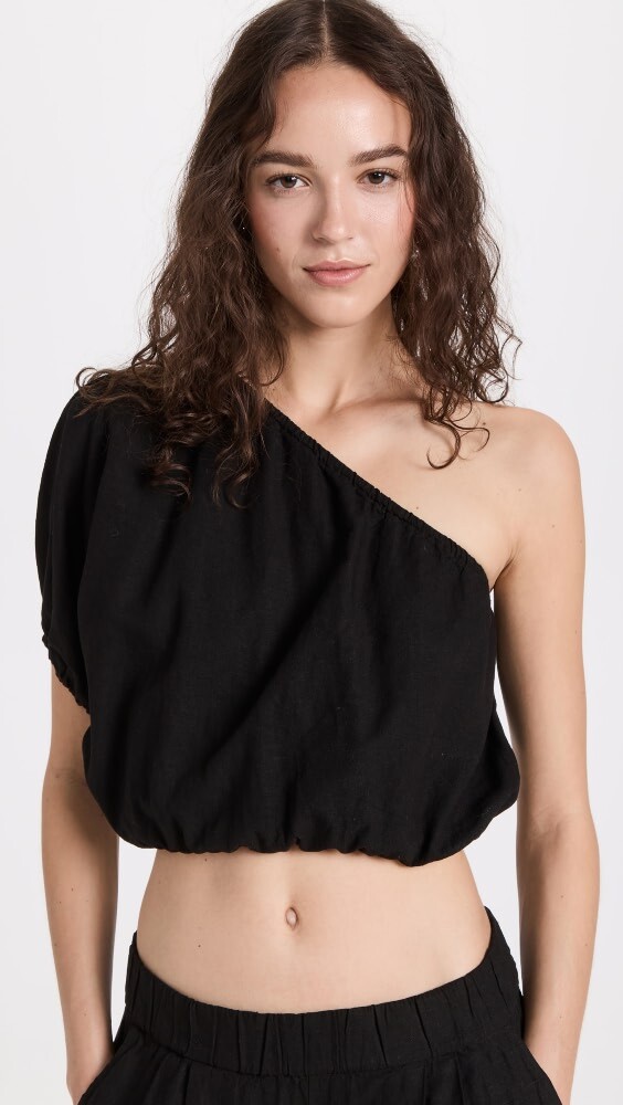 

Топ Stateside Linen One Shoulder, черный