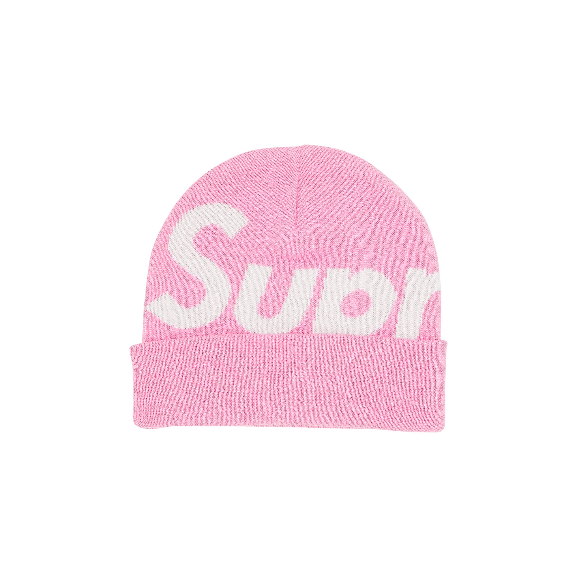 Шапка-бини Supreme с большим логотипом, розовая