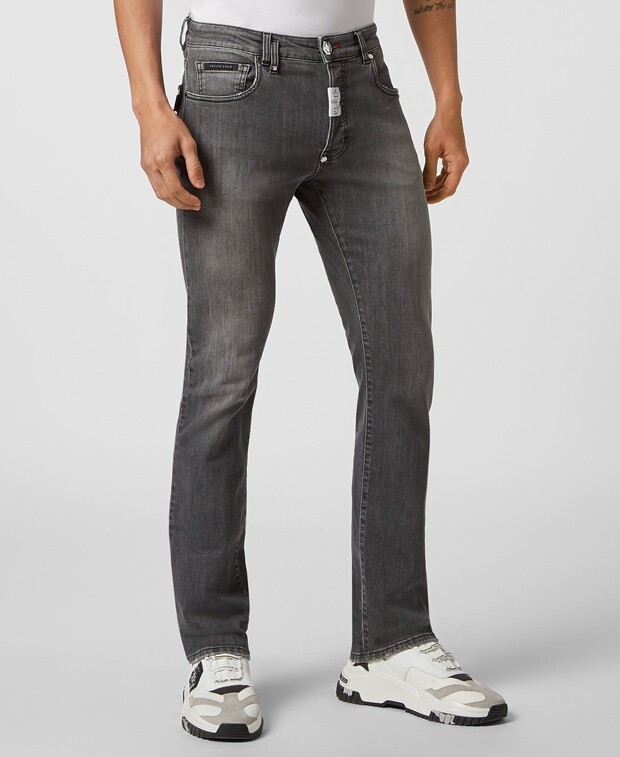 

Прямые джинсы Philipp Plein, цвет Medium Grey