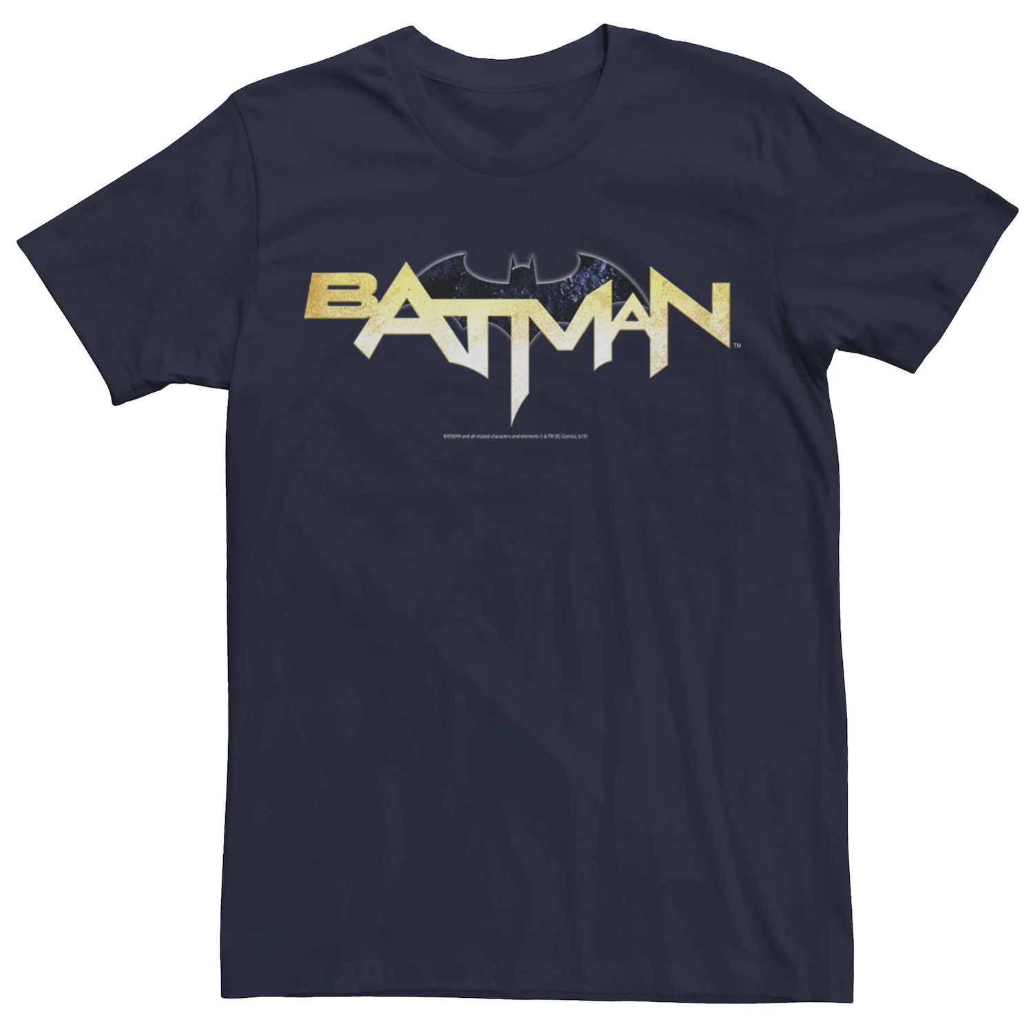 Мужская футболка Batman Modern с текстовым логотипом на груди, Синяя DC Comics, синий
