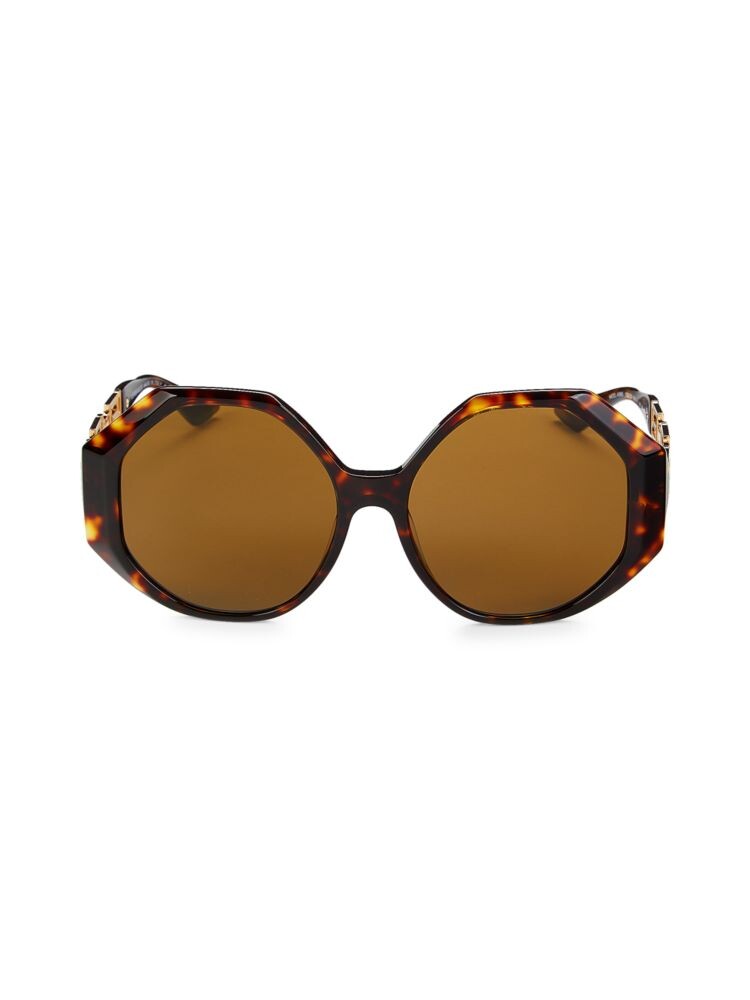 

Солнцезащитные очки 59MM с геометрическим рисунком Versace, цвет Dark Havana