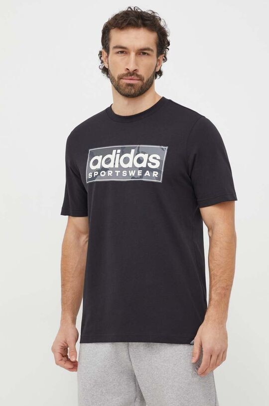 

Хлопковая футболка adidas, черный