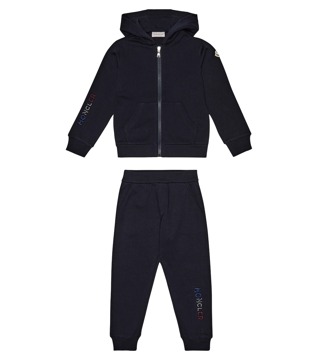 

Комплект из худи и спортивных штанов из хлопкового джерси Moncler Enfant, синий