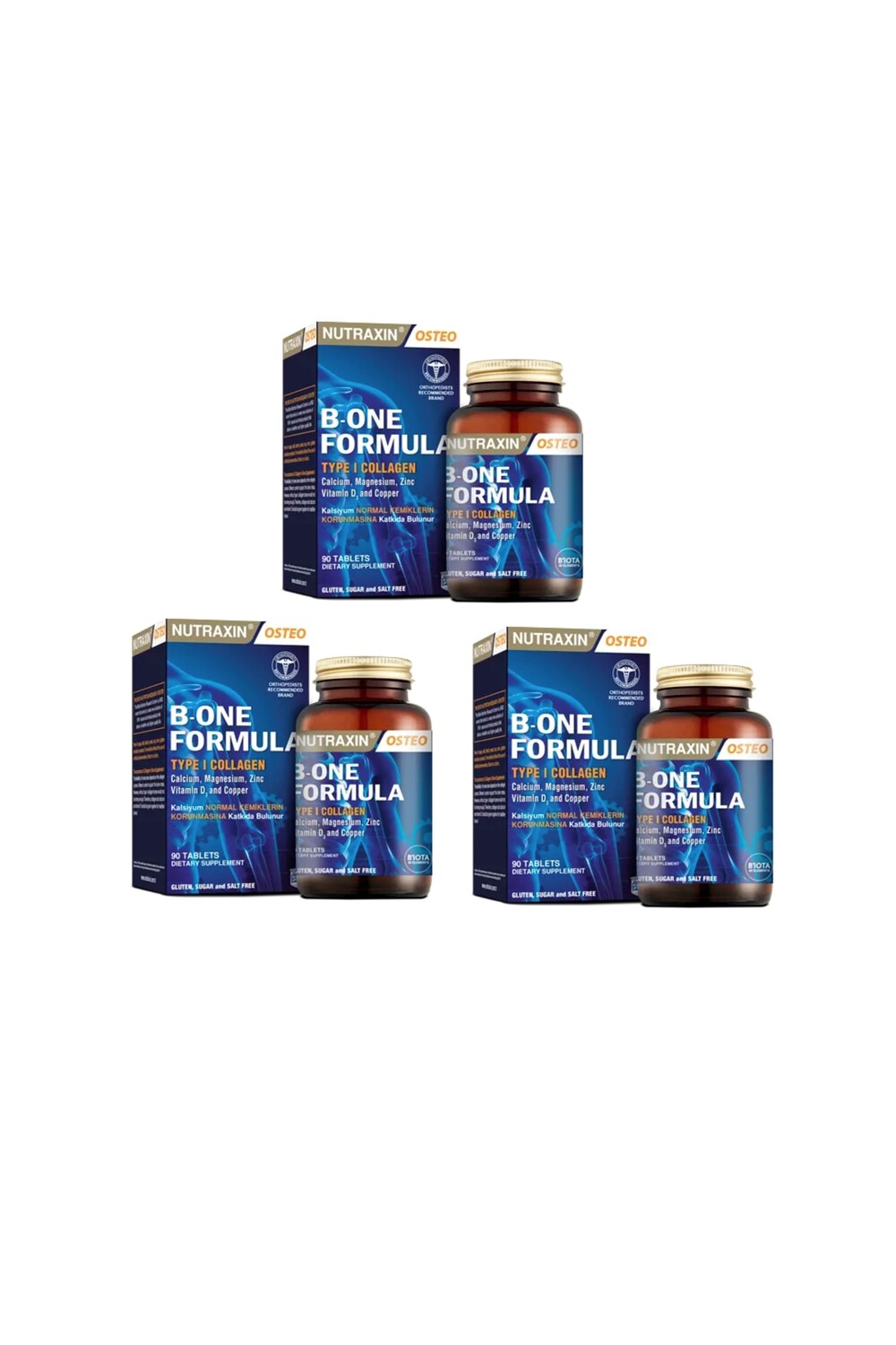 

Nutraxin Пищевая добавка, содержащая гидролизованный коллаген (тип 1) B-one Formula 90 Tablet X3 Pieces