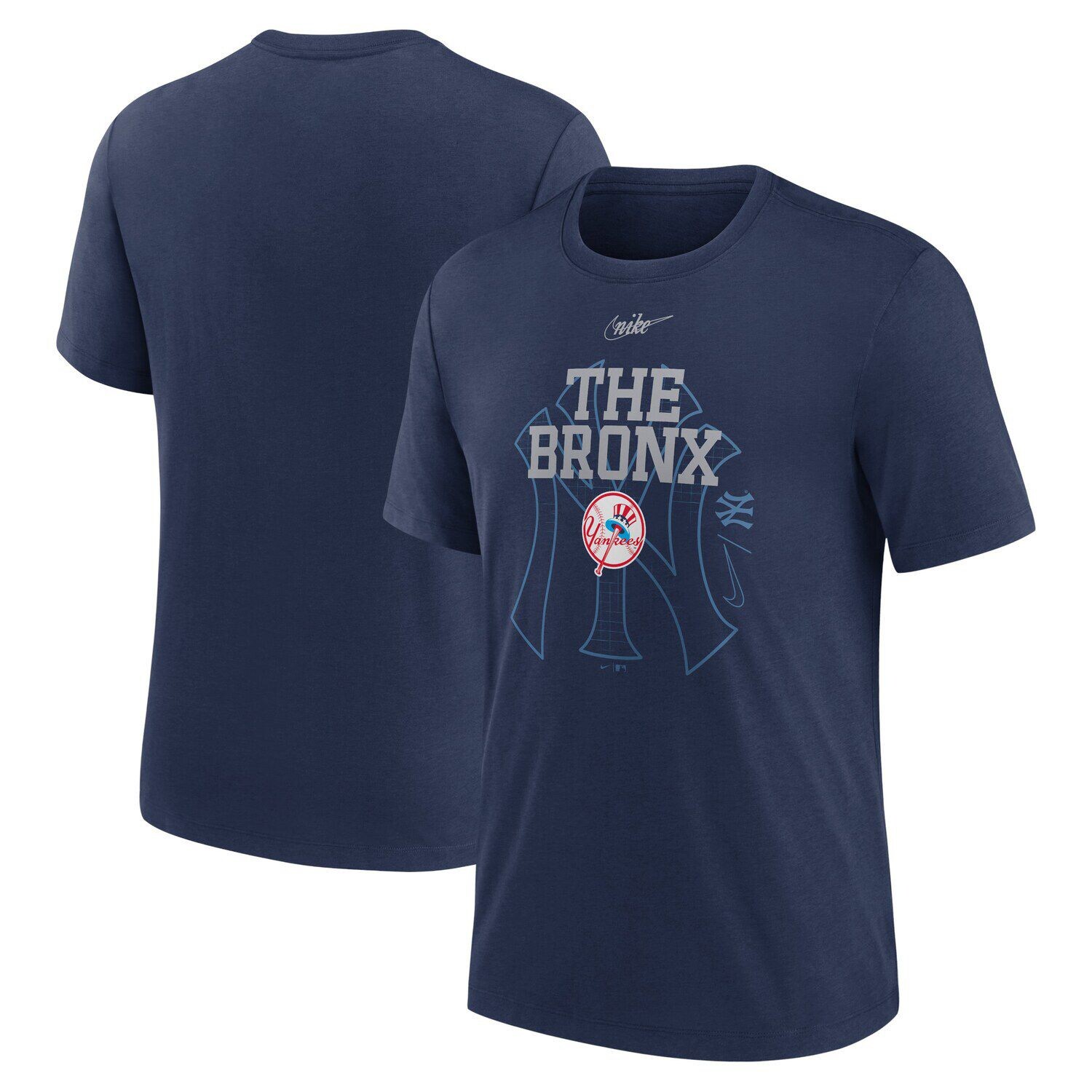 

Мужская темно-синяя футболка Nike New York Yankees Rewind Retro Tri-Blend, Синий