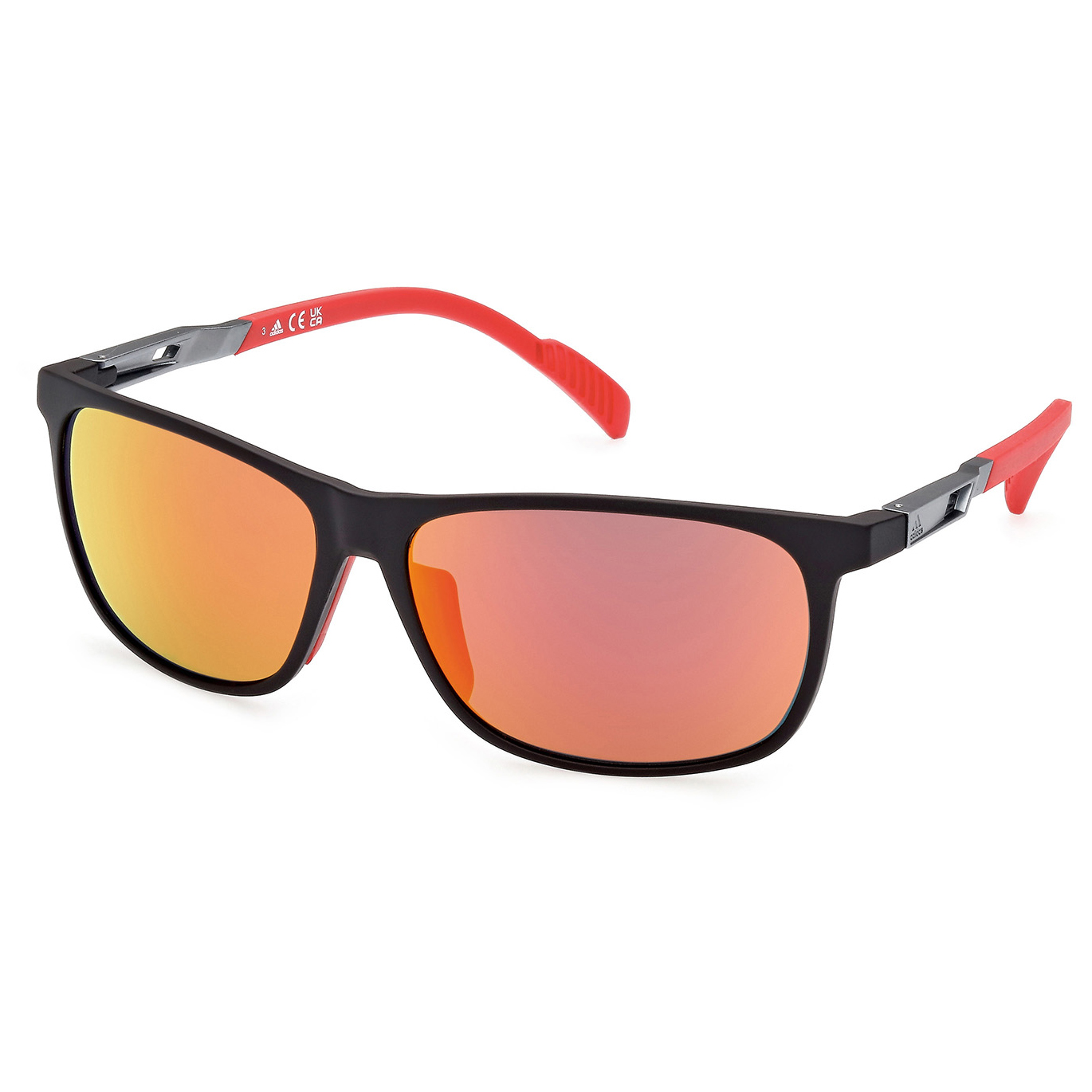 Солнцезащитные очки Adidas SP0061 Mirror Cat 3, матовый черный солнцезащитные очки adidas sp0083 mirror cat 3 цвет crystal