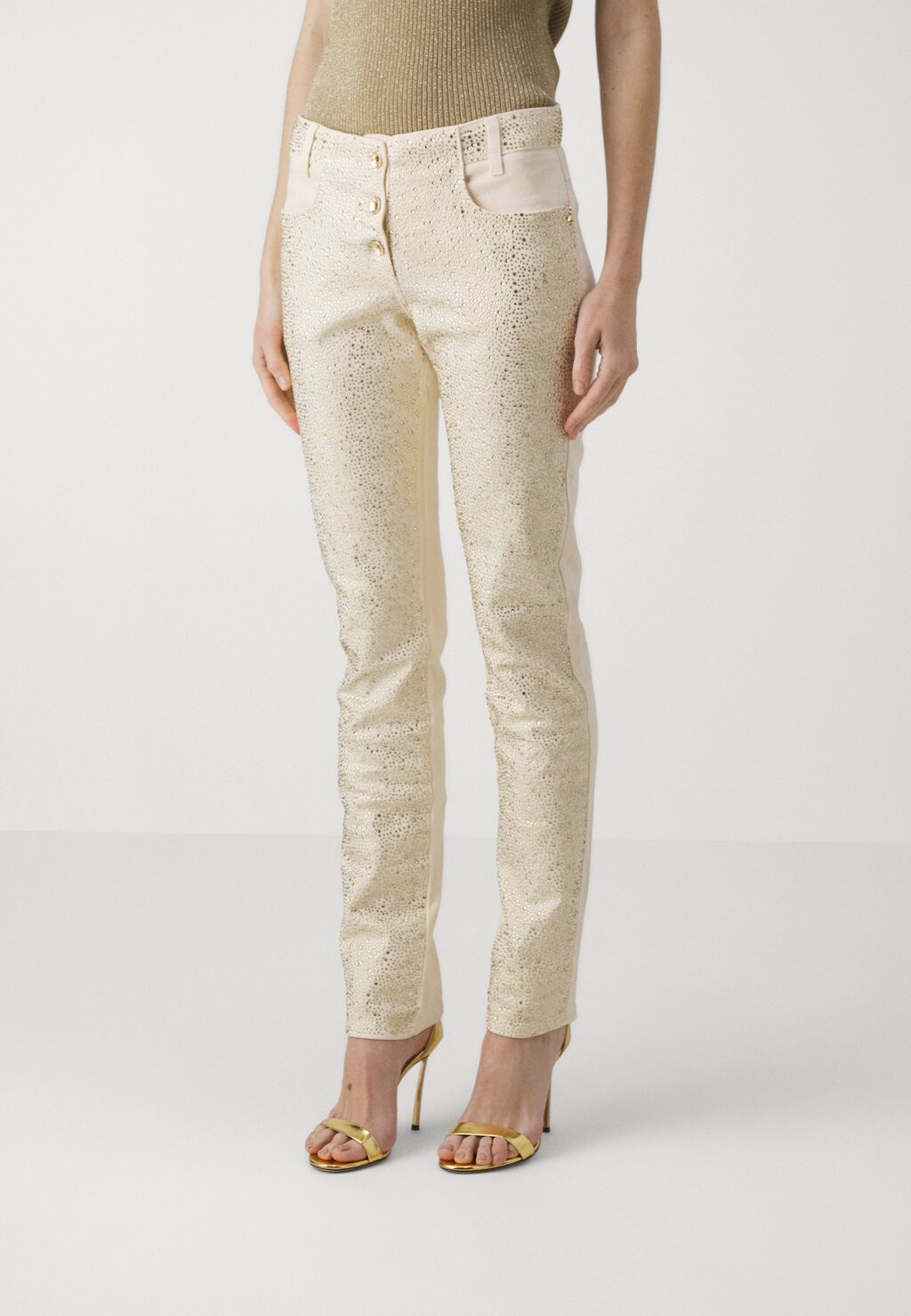 

Джинсы скинни PANTALONI TROUSERS Patrizia Pepe, золотой