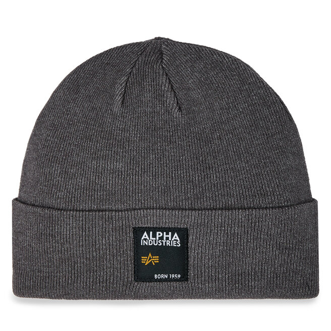 Шапка Alpha Industries LabelBeanie, серый шапка label beanie unisex alpha industries винтажный серый