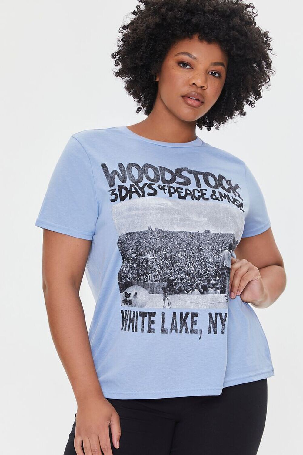 

Футболка с рисунком Woodstock больших размеров Forever 21, синий